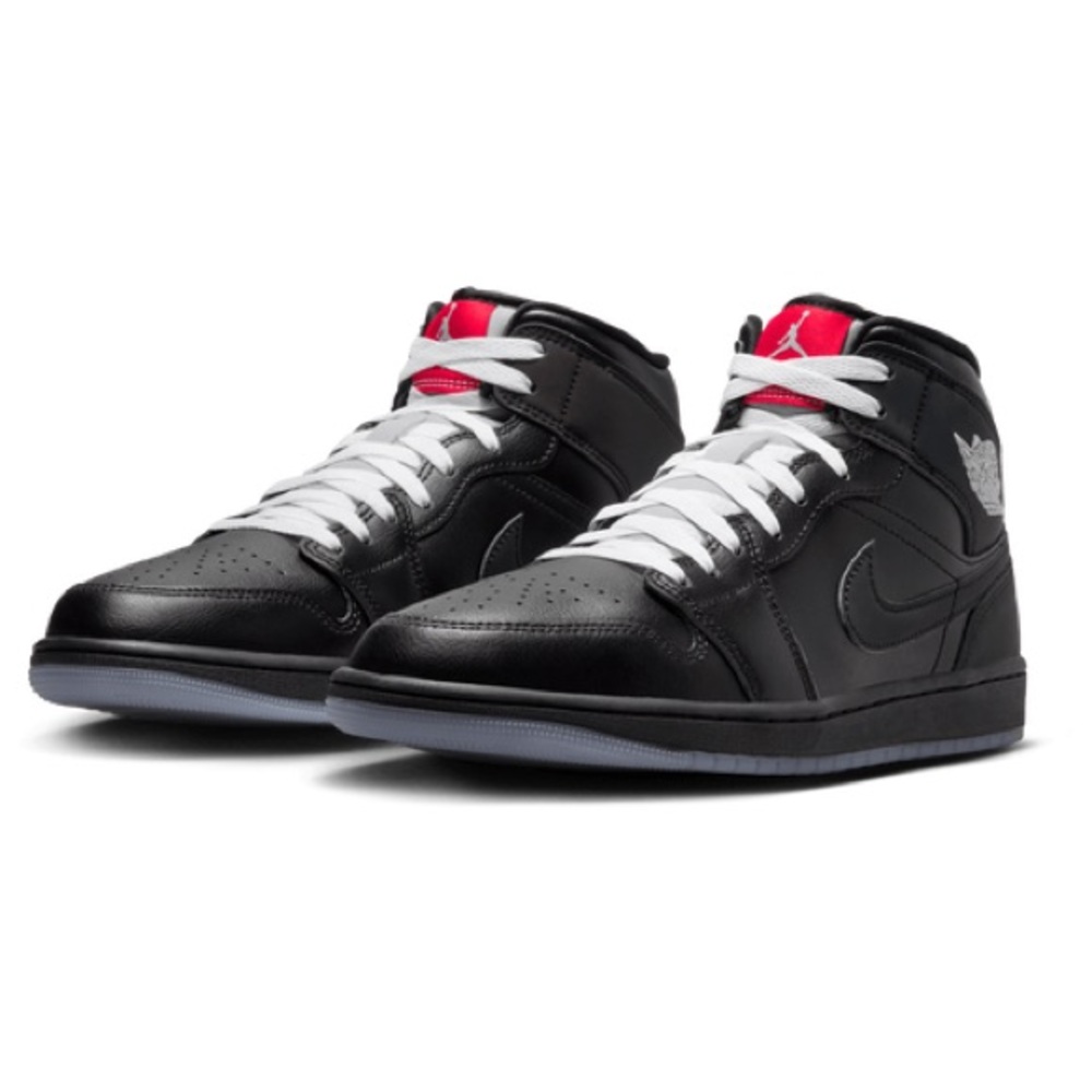 Jordan Black and Gray Sneakers with Red Accents